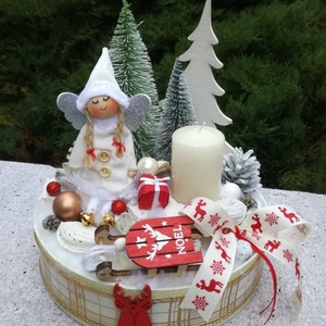 Karácsonyi asztaldísz, adventi koszorú - Meska.hu