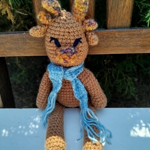 Amigurumi rénszarvas, amigurumi szarvas, karácsonyi asztaldísz, Otthon & Életmód, Dekoráció, Asztal és polc dekoráció, Asztaldísz, Horgolás, MESKA