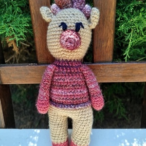 Amigurumi rénszarvas, amigurumi szarvas, karácsonyi asztaldísz, Otthon & Életmód, Dekoráció, Asztal és polc dekoráció, Asztaldísz, Horgolás, MESKA