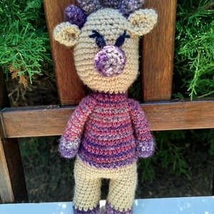 Amigurumi rénszarvas, amigurumi szarvas, karácsonyi asztaldísz, Otthon & Életmód, Dekoráció, Asztal és polc dekoráció, Asztaldísz, Horgolás, MESKA