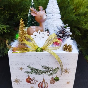 Karácsonyi asztaldísz, adventi koszorú, Karácsony, Karácsonyi lakásdekoráció, Ünnepi asztaldekoráció, Virágkötés, MESKA