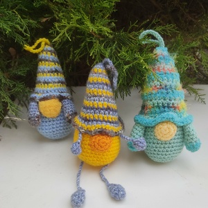 Húsvétii asztaldísz, amigurumi manó, Otthon & Életmód, Dekoráció, Asztal és polc dekoráció, Asztaldísz, Horgolás, MESKA