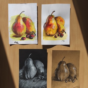 Körte IV. - művészet - grafika & illusztráció - faszén - Meska.hu