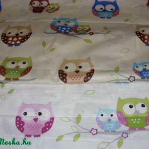 Hú - húúú cuki  baglyos design textil 140 cm széles 100% pamut - kellékek & szerszámok - méteráru - pamut - Meska.hu