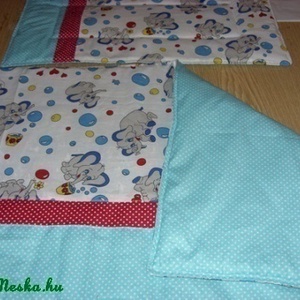 Cuki elefántos  Ovis/gyerek - patchwork ágynemű szett nagy takaróval -  széles lapos párnával, Otthon & Életmód, Babaszoba, gyerekszoba, Szett kiságyba, Varrás, MESKA