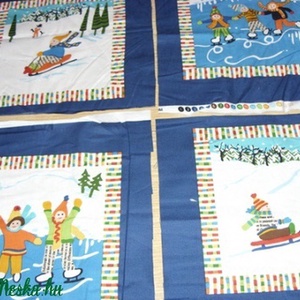 Nyár és Tál évszakok blokk panel patchwork USA design minőségi  textil 30 x 28 cm  - kellékek & szerszámok - méteráru - pamut - Meska.hu