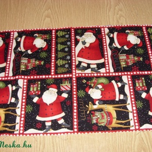 8 télapós blokkos karácsonyi USA design minőségi textil:  50 x 30 cm  - kellékek & szerszámok - méteráru - pamut - Meska.hu