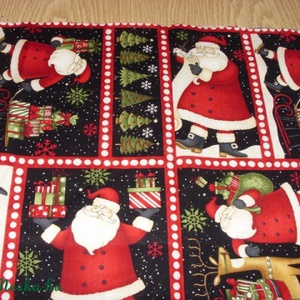 8 télapós blokkos karácsonyi USA design minőségi textil:  50 x 30 cm  - kellékek & szerszámok - méteráru - pamut - Meska.hu