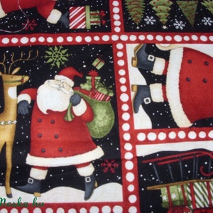 8 télapós blokkos karácsonyi USA design minőségi textil:  50 x 30 cm  - kellékek & szerszámok - méteráru - pamut - Meska.hu
