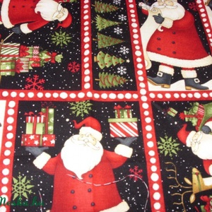8 télapós blokkos karácsonyi USA design minőségi textil:  50 x 30 cm  - kellékek & szerszámok - méteráru - pamut - Meska.hu