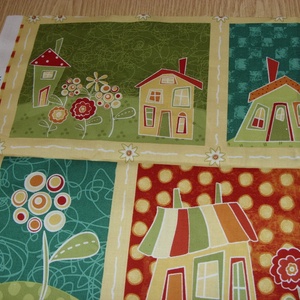 4 db-os házikós blokk több féle minőségi USA egyedi Design textil:o)  32 x 131 cm  - Meska.hu