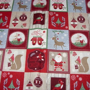 Karácsonyi patchwork mintás német design textil 70 x 30 cm , Kellékek & szerszámok, Méteráru, Pamut, Mindenmás, Varrás, Varrás, MESKA