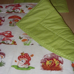 Bébi 2 méretű kölyök katicás-pöttyös steppelt ágynemű szett - otthon & életmód - babaszoba, gyerekszoba - baba ágynemű - Meska.hu