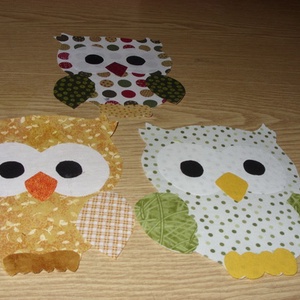 Patchwork bagoly  - Puha baba takaró applikációval  - otthon & életmód - babaszoba, gyerekszoba - babatakaró, gyerek pléd - Meska.hu