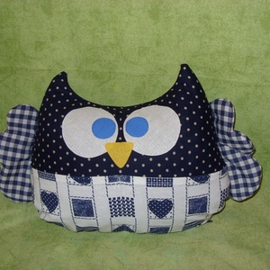  Zsebes patchwork bagoly nagyon cuki mosható  - otthon & életmód - lakástextil - párna & párnahuzat - Meska.hu