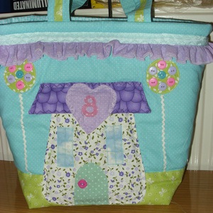Karácsonyi vásár! Patchwork applikációs házikó zsebes táska - nagyon csajos, Táska & Tok, Kézitáska & válltáska, Varrás, MESKA