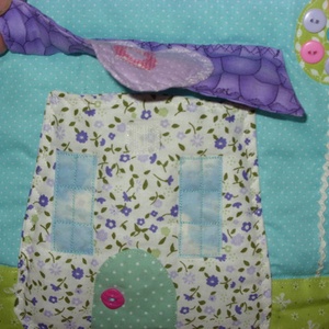 Karácsonyi vásár! Patchwork applikációs házikó zsebes táska - nagyon csajos - táska & tok - kézitáska & válltáska - Meska.hu