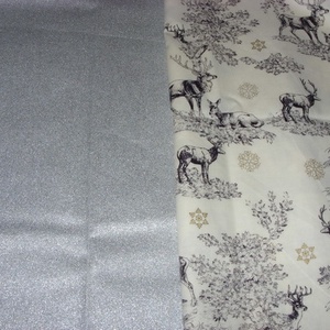 Különleges Karácsonyi  ezüst csillagos német design textil 70 x 30 cm - kellékek & szerszámok - méteráru - pamut - Meska.hu