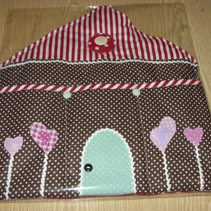 Csinos - praktikus zsebes házikó - patchwork rátétes -  - Meska.hu