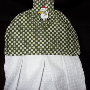 Karácsonyi zöld-fehér-arany kombó törlő fenyőfa applikációval - otthon & életmód - konyhafelszerelés, tálalás - konyhai textil - konyharuha & törlőkendő - Meska.hu