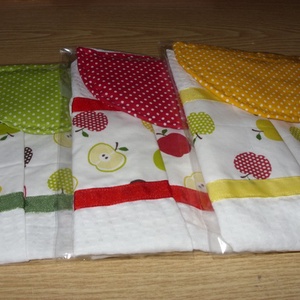Különleges kombó törlő almás design textil díszítéssel 3 színben - otthon & életmód - konyhafelszerelés, tálalás - konyhai textil - konyharuha & törlőkendő - Meska.hu