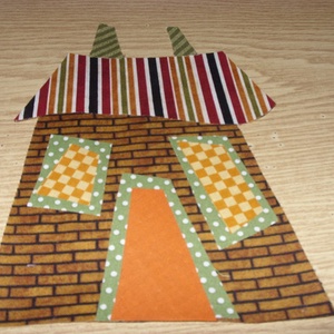 Róka, muffin, házikó, léghajó - patchwork figurával - puha baba takaró - otthon & életmód - babaszoba, gyerekszoba - babatakaró, gyerek pléd - Meska.hu