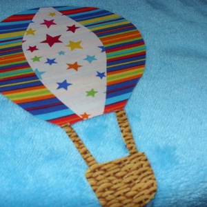 Róka, muffin, házikó, léghajó - patchwork figurával - puha baba takaró - otthon & életmód - babaszoba, gyerekszoba - babatakaró, gyerek pléd - Meska.hu