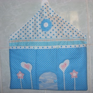 Csinos - praktikus zsebes házikó - patchwork rátétes -  - Meska.hu