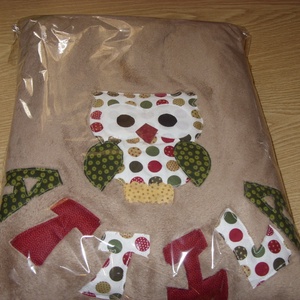 Baba takaró - látogatásra is - Tündéri patchwork baglyos egyedi  babatakaró névvel is - 3D - több méretben és színben  - otthon & életmód - babaszoba, gyerekszoba - babatakaró, gyerek pléd - Meska.hu