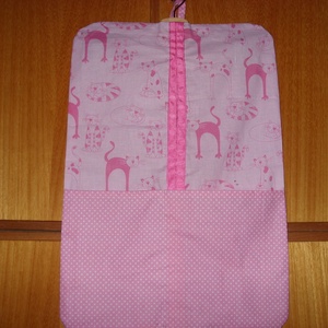 Csinos csajos cicás és baglyos ovis  ruhazsák, vállfa nélkül is használható 100% pamut  55 x 40 cm, Játék & Sport, Ovis felszerelés, Ovis zsák, Varrás, Mindenmás, MESKA