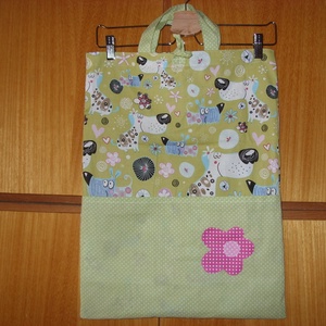 Füles Ovis ruha zsák - patchwork ovis jellel  100% design pamutvászon -10 féle rendelhető textilből - játék & sport - ovis felszerelés - Meska.hu