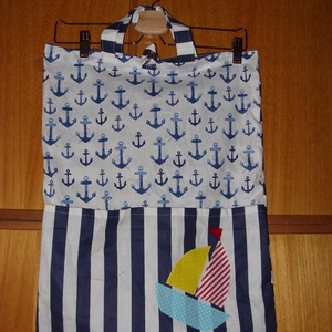 Füles Ovis ruha zsák - patchwork ovis jellel is  100% design pamutvászon -10 féle rendelhető textilből - játék & sport - ovis felszerelés - Meska.hu