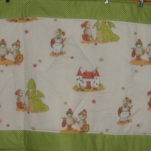 Sárkányok-lovagok-várak-150 cm x 70 cm falvédő - tépőzáras - otthon & életmód - babaszoba, gyerekszoba - falvédő gyerekszobába - Meska.hu