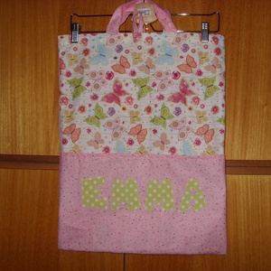 Füles Ovis ruha zsák - patchwork ovis jellel is  100% design pamutvászon -10 féle rendelhető textilből - játék & sport - ovis felszerelés - Meska.hu