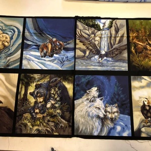 VADÁLLATOS 5 ÉS 8 blokkos panelek, USA design textil - kellékek & szerszámok - méteráru - vászon - Meska.hu