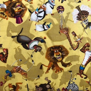 MADAGASZKÁR, SUPERMAN és dinó mintás USA design textilek méterben - kellékek & szerszámok - méteráru - vászon - Meska.hu