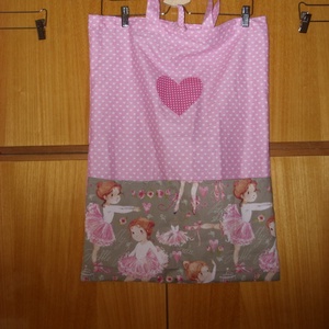 Füles ovis zsák - csajos - Hello Kitty, Minnie sziluett,  balerina, 100% design pamut - névvel, ovi jellel is - játék & sport - ovis felszerelés - ovis zsák - Meska.hu