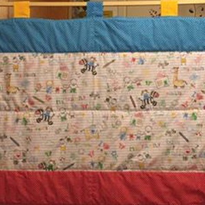 Gyerekrajz mintás - vidám kerettel falikép falvédő 100% design pamut 185 x 77 cm, Otthon & Életmód, Babaszoba, gyerekszoba, Falvédő gyerekszobába, Varrás, MESKA