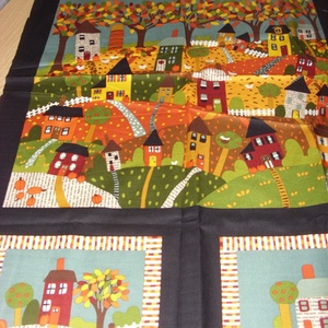 Őszi hangulat 5 blokkos nagy panel  - USA design textil , Kellékek & szerszámok, Méteráru, Pamut, Mindenmás, Varrás, Varrás, MESKA