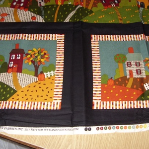 Őszi hangulat 5 blokkos nagy panel  - USA design textil  - kellékek & szerszámok - méteráru - pamut - Meska.hu