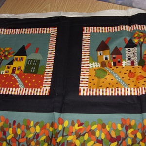 Őszi hangulat 5 blokkos nagy panel  - USA design textil  - kellékek & szerszámok - méteráru - pamut - Meska.hu