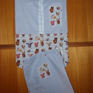 Farm - állatos ovis ruhazsák - USA design textillel kombózva - játék & sport - ovis felszerelés - ovis szett (zsák és tornazsák) - Meska.hu