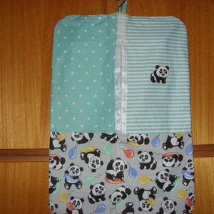 Panda maci -  patchwork ovis ruhazsák, egyedi darab - ökotex design textillel kombózva, Játék & Sport, Ovis felszerelés, Ovis szett (zsák és tornazsák), Varrás, Patchwork, foltvarrás, MESKA