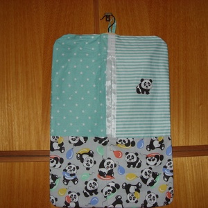 Panda maci -  patchwork ovis ruhazsák, egyedi darab - ökotex design textillel kombózva - játék & sport - ovis felszerelés - ovis szett (zsák és tornazsák) - Meska.hu