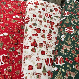 Méterben is - Karácsonyi apró mintás német design textil 70 x 30 cm - méterre is - kellékek & szerszámok - méteráru - pamut - Meska.hu