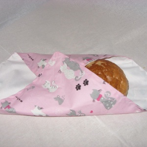 Uzsonna csomagoló, tépőzáras újraszalvéta - sandwich bag - uzsonnás textil szalvéta -  vízhatlan szalvéta , Táska & Tok, Uzsonna- & Ebéd tartó, Szendvics csomagoló, Varrás, Meska