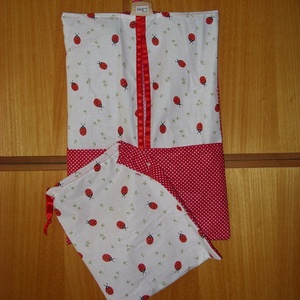 5 db-os ovis, nagy kezdő csomag katicás, pillangós ovis cuccok  100% pamut textil, Játék & Sport, Ovis felszerelés, Ovis tornazsák, Varrás, Mindenmás, MESKA