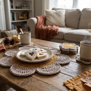 horgolt tányér-, poháralátét - Meska.hu