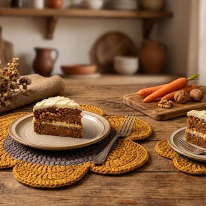 horgolt tányér-, poháralátét - otthon & életmód - konyhafelszerelés, tálalás - tálalás - tányér- és poháralátét - Meska.hu