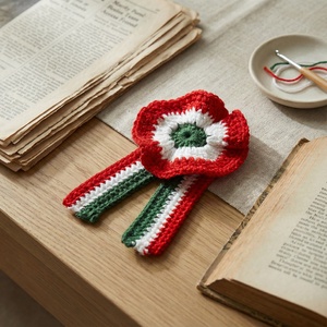 Horgolt kokárda - Meska.hu